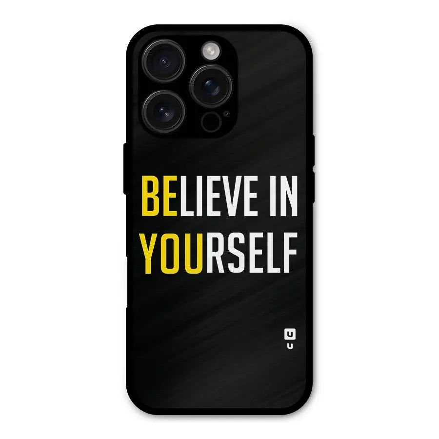 Believe In Yourself Black Shockproof Hybrid Protection (Metal + TPU) Back Case Cover CoversCart