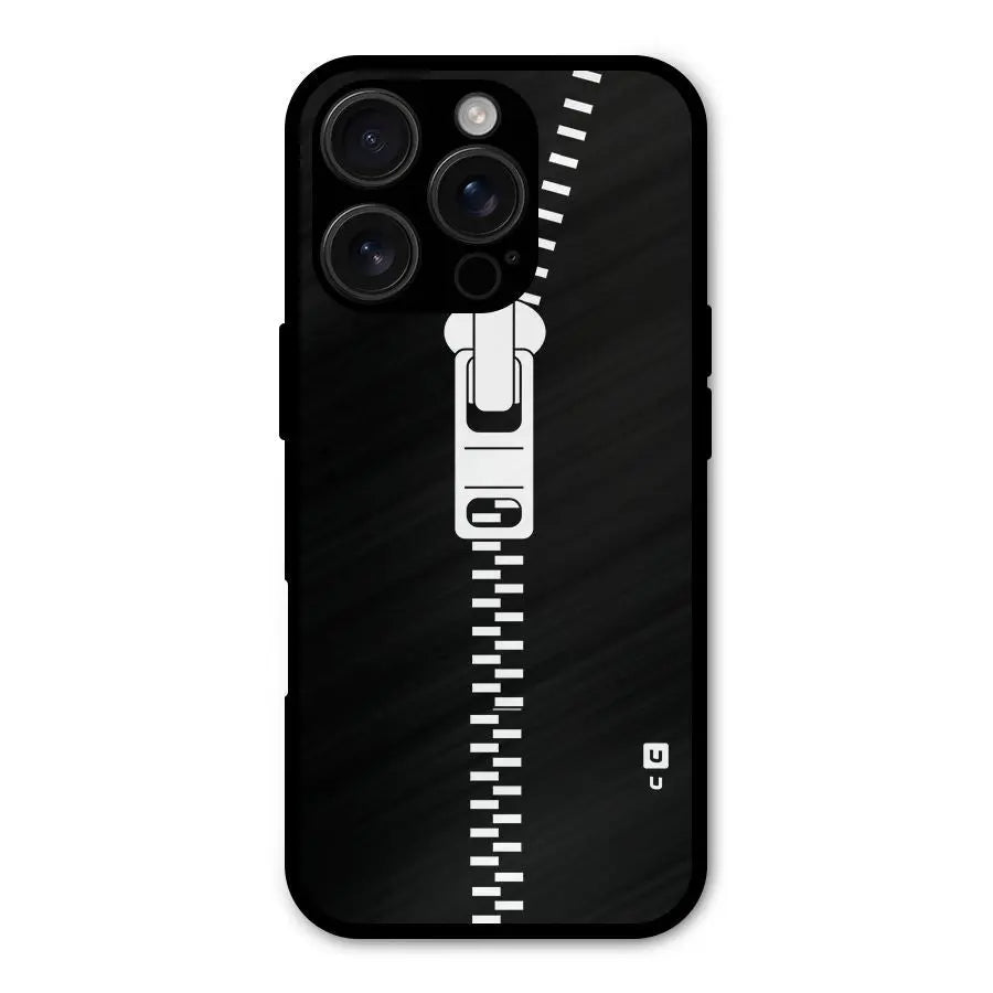 Black Zipper Shockproof Hybrid Protection (Metal + TPU) Back Case Cover CoversCart