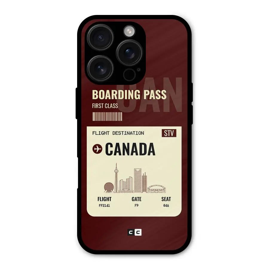 Canada Boarding Pass Shockproof Hybrid Protection (Metal + TPU) Back Case Cover CoversCart