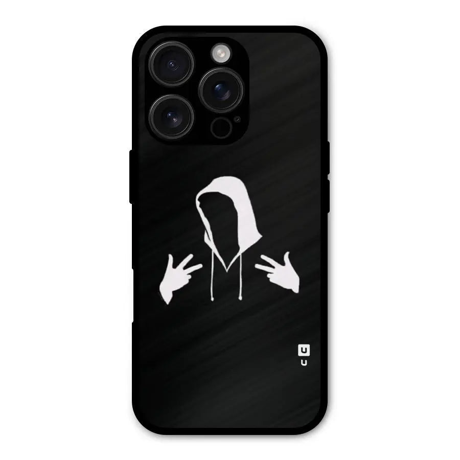 Cool Hoodie Silhouette Shockproof Hybrid Protection (Metal + TPU) Back Case Cover CoversCart