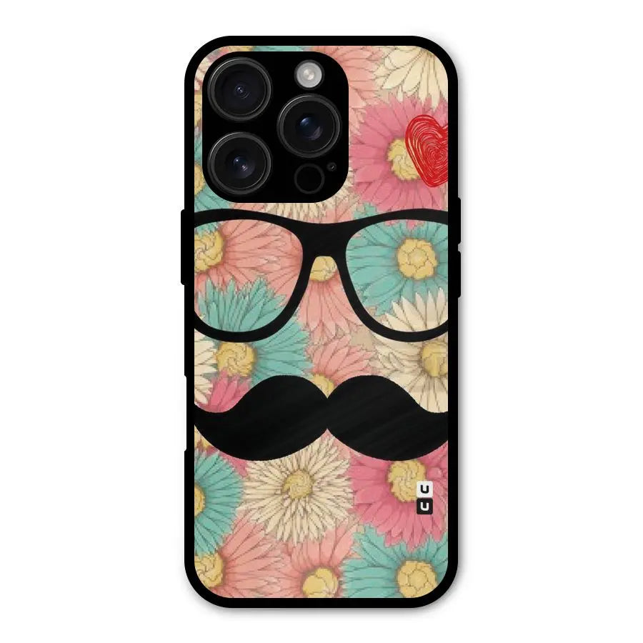 Floral Moustache Shockproof Hybrid Protection (Metal + TPU) Back Case Cover CoversCart