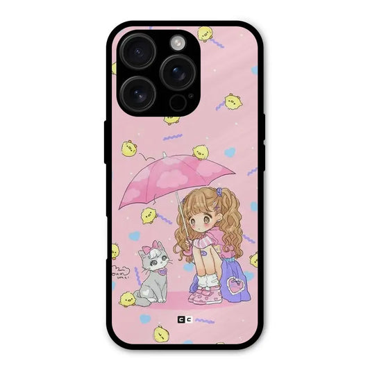 Girl With Cat Shockproof Hybrid Protection (Metal + TPU) Back Case Cover CoversCart