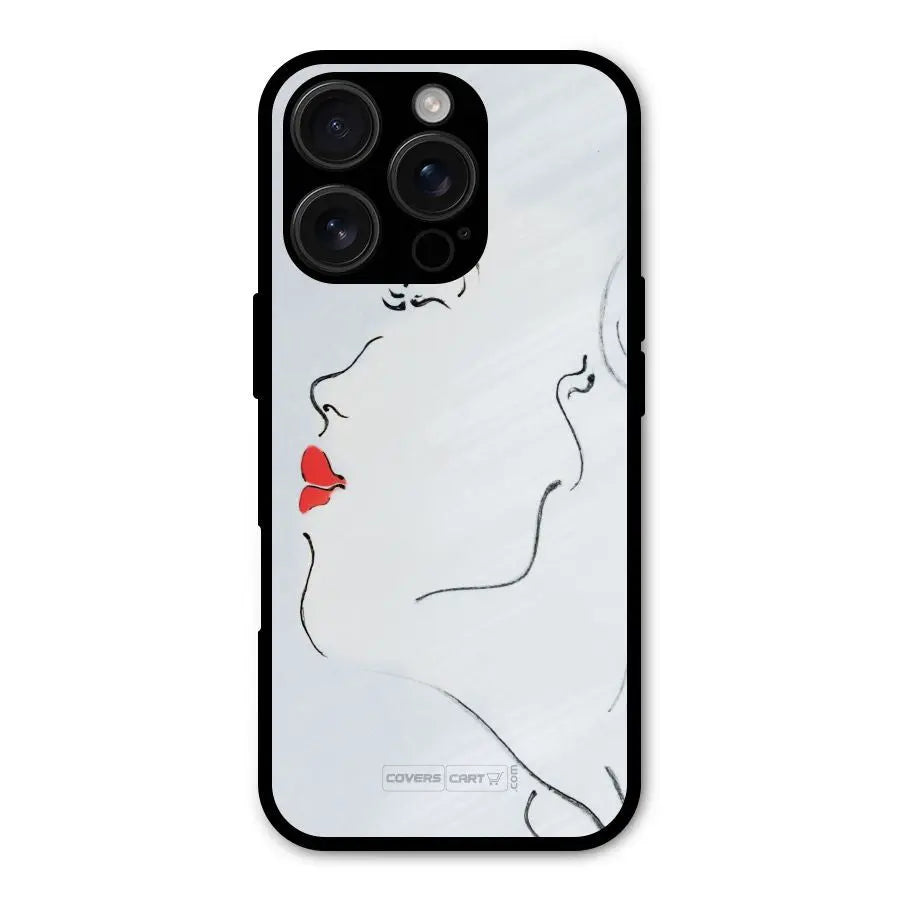 Girl in Red Lipstick Shockproof Hybrid Protection (Metal + TPU) Back Case Cover CoversCart