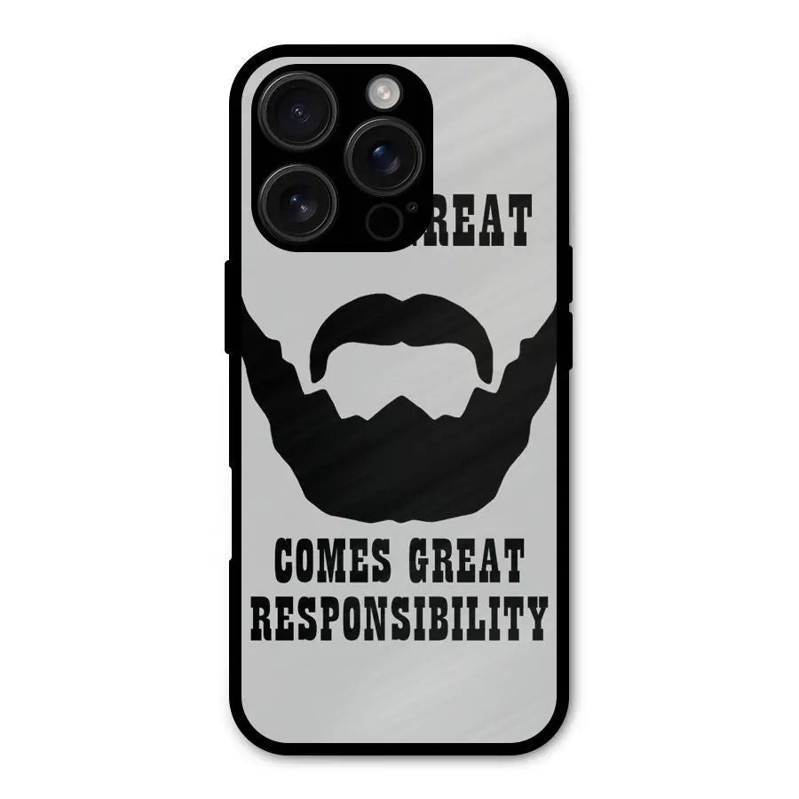 Great Beard Great Responsibility Shockproof Hybrid Protection (Metal + TPU) Back Case Cover CoversCart