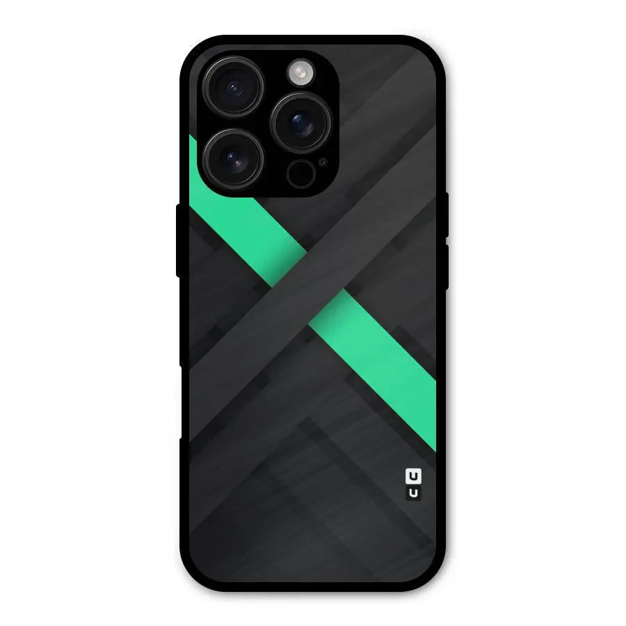 Green Stripe Diagonal Shockproof Hybrid Protection (Metal + TPU) Back Case Cover CoversCart