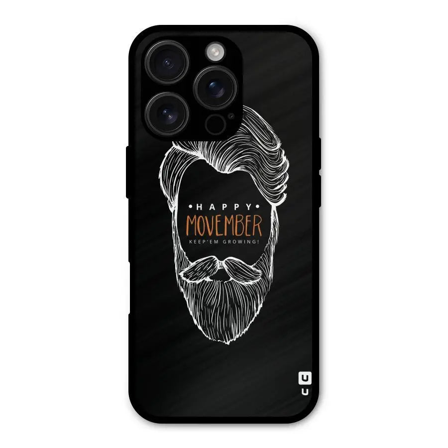 Happy Movember Black Shockproof Hybrid Protection (Metal + TPU) Back Case Cover CoversCart