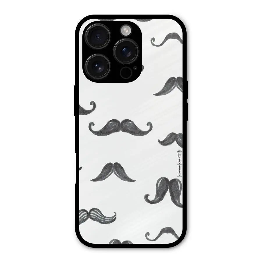 Moustache Pattern (Black) Shockproof Hybrid Protection (Metal + TPU) Back Case Cover CoversCart