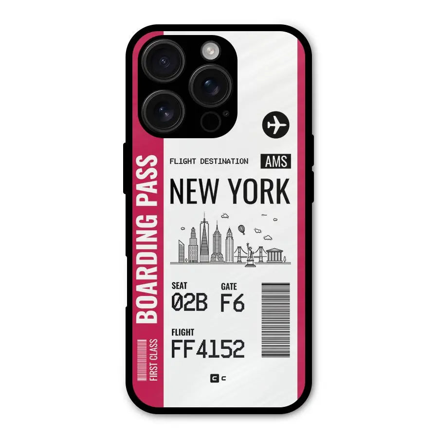 New York Boarding Pass Shockproof Hybrid Protection (Metal + TPU) Back Case Cover CoversCart