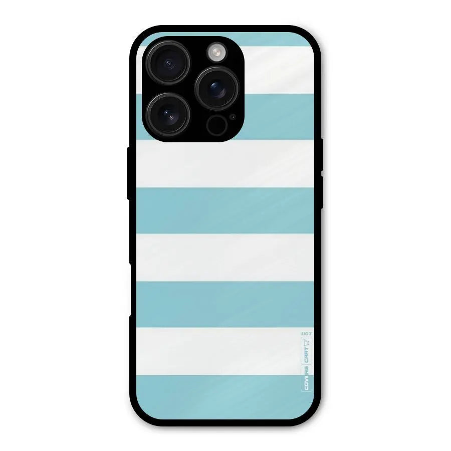 Pastel Blue White Stripes Shockproof Hybrid Protection (Metal + TPU) Back Case Cover CoversCart