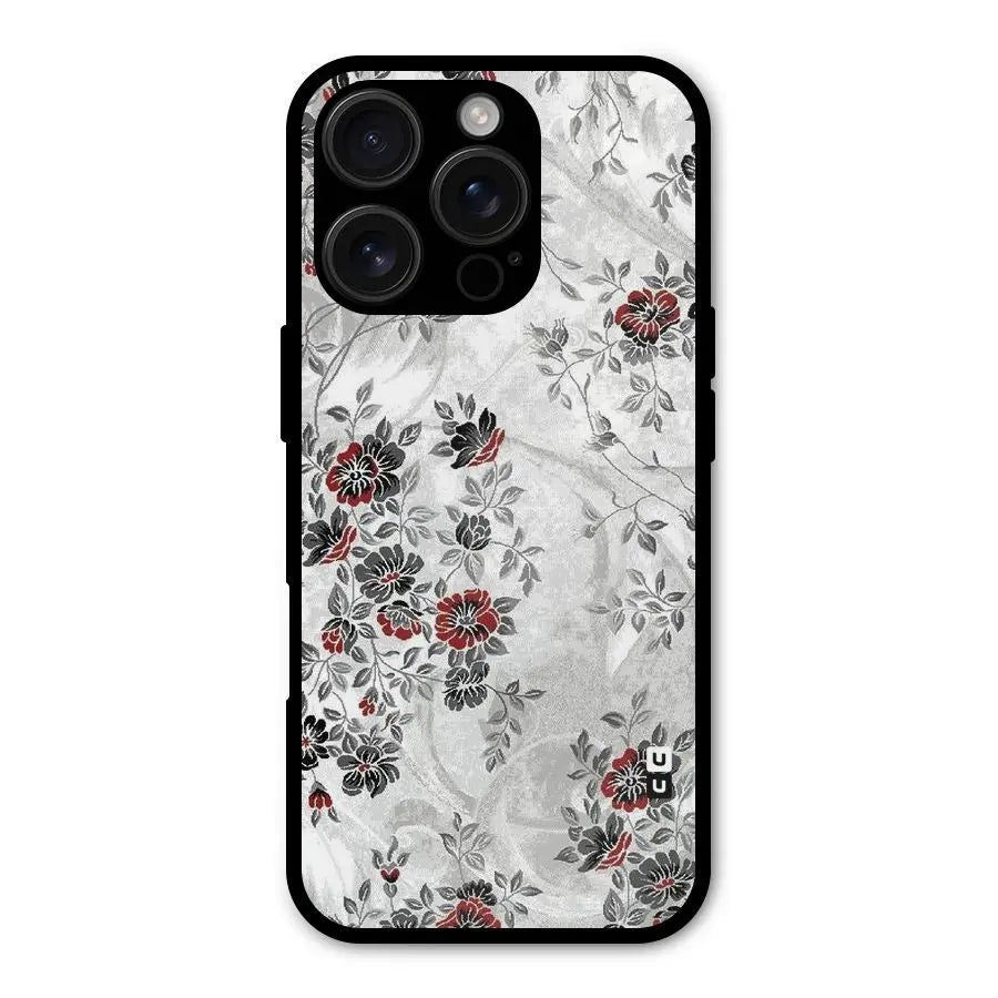 Pleasing Grey Floral Shockproof Hybrid Protection (Metal + TPU) Back Case Cover CoversCart