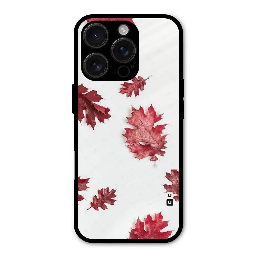 Red Appealing Autumn Leaves Shockproof Hybrid Protection (Metal + TPU) Back Case Cover CoversCart