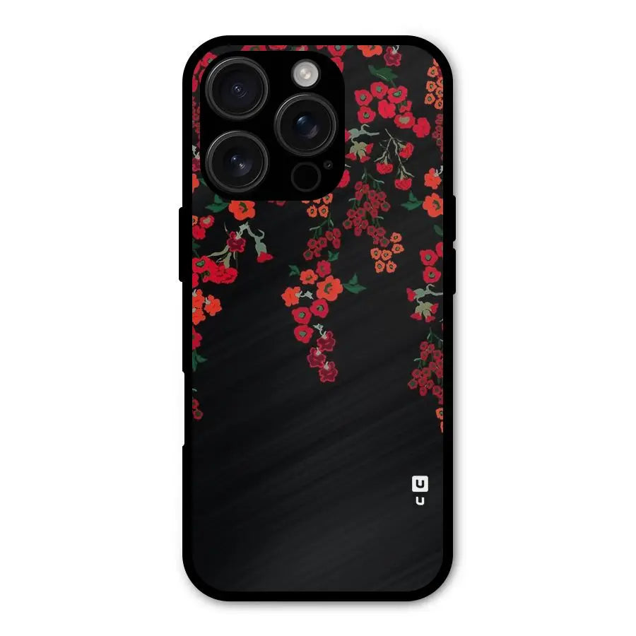 Red Floral Pattern Shockproof Hybrid Protection (Metal + TPU) Back Case Cover CoversCart