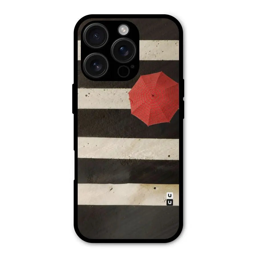 Single Red Umbrella Stripes Shockproof Hybrid Protection (Metal + TPU) Back Case Cover CoversCart