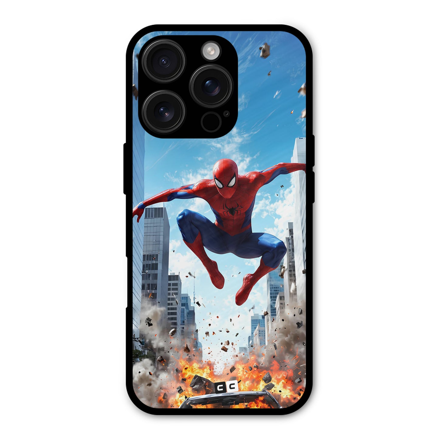Spider Man City Blast Shockproof Hybrid Protection (Metal + TPU) Back Case Cover