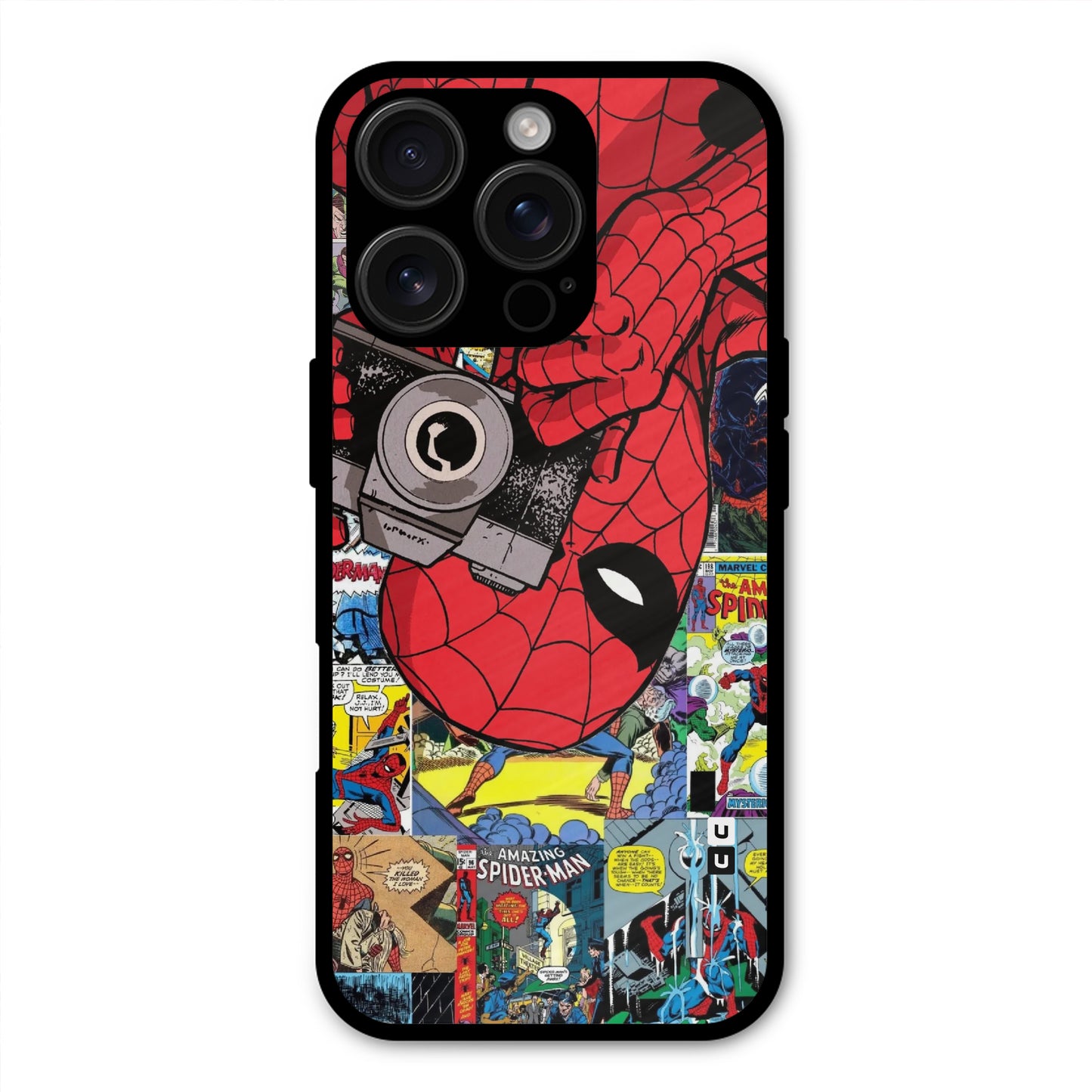Spider Man Comic Snap Shockproof Hybrid Protection (Metal + TPU) Back Case Cover