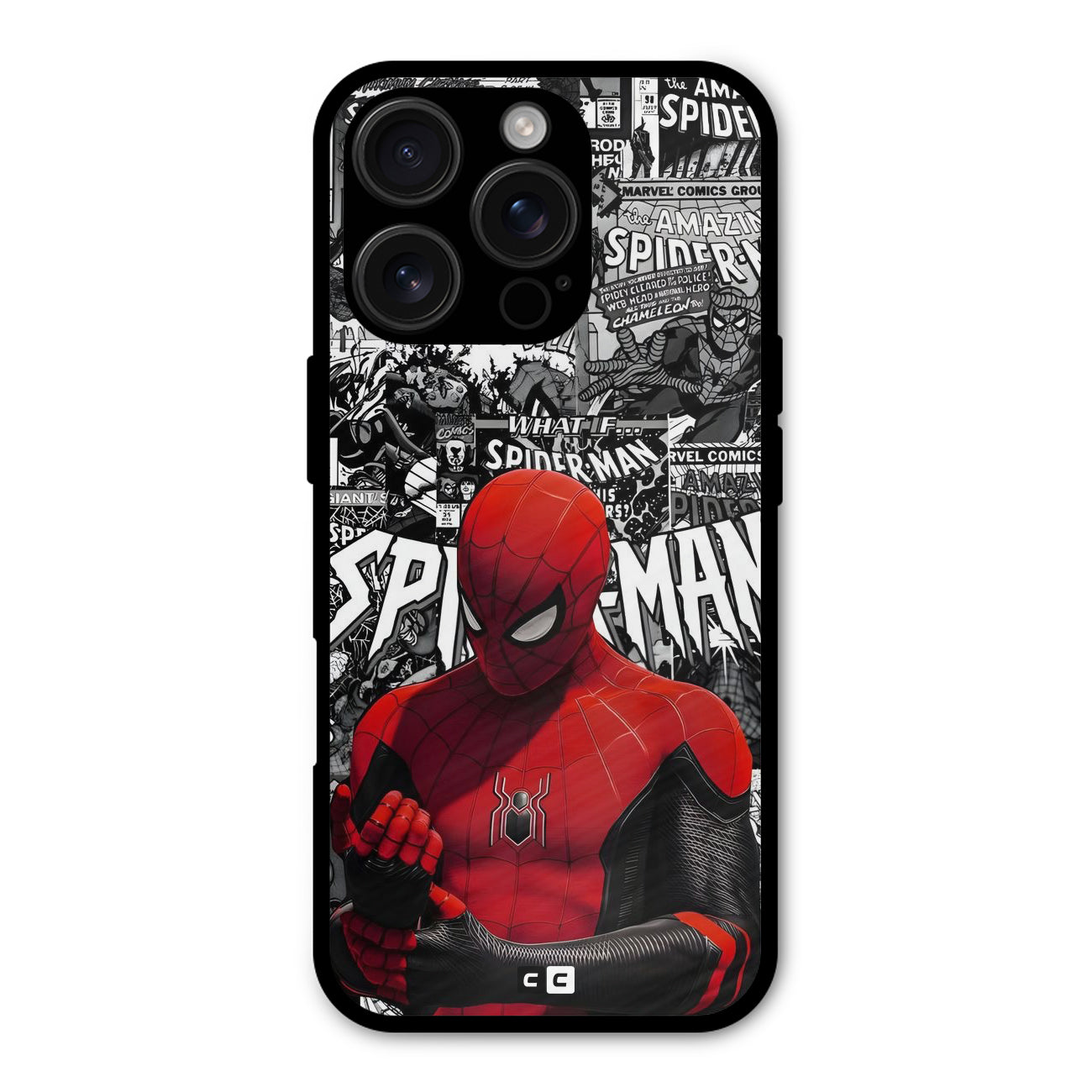 Spider Man Monochrome Marvel Shockproof Hybrid Protection (Metal + TPU) Back Case Cover
