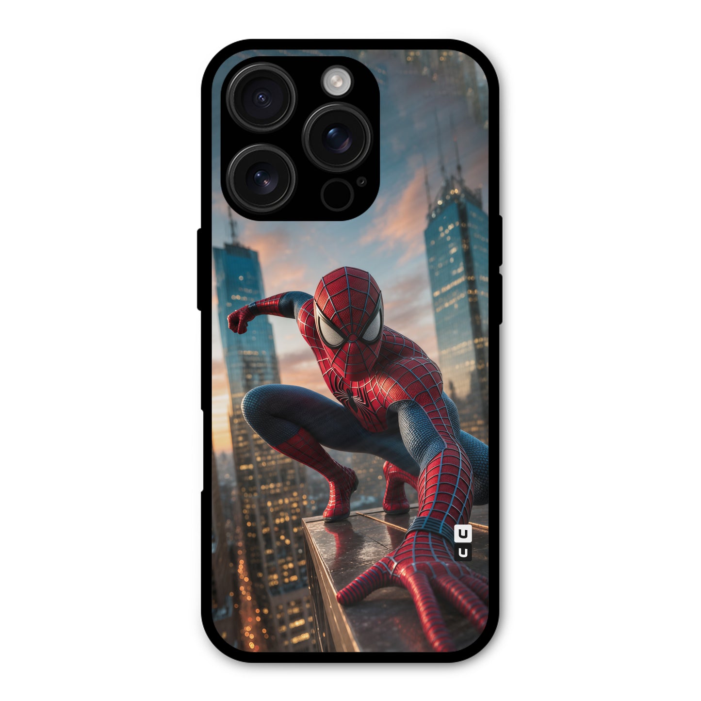 Spider Man Skyline Stance Shockproof Hybrid Protection (Metal + TPU) Back Case Cover