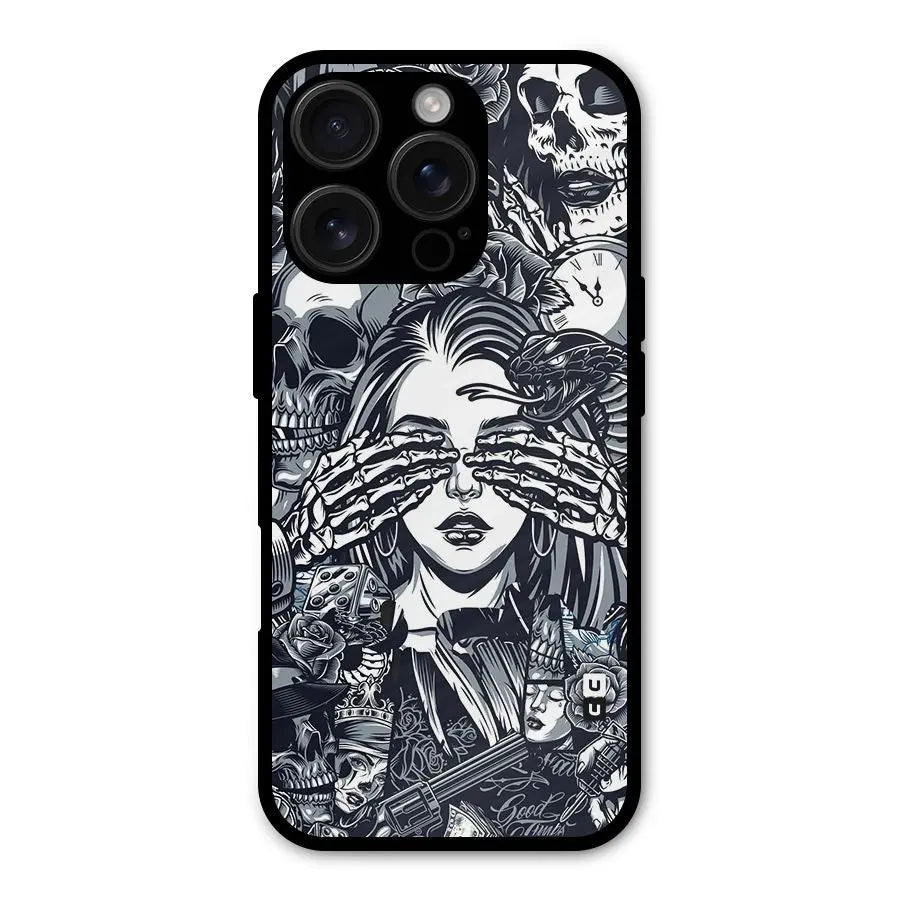 Vintage Skulls and Girl Style Shockproof Hybrid Protection (Metal + TPU) Back Case Cover CoversCart