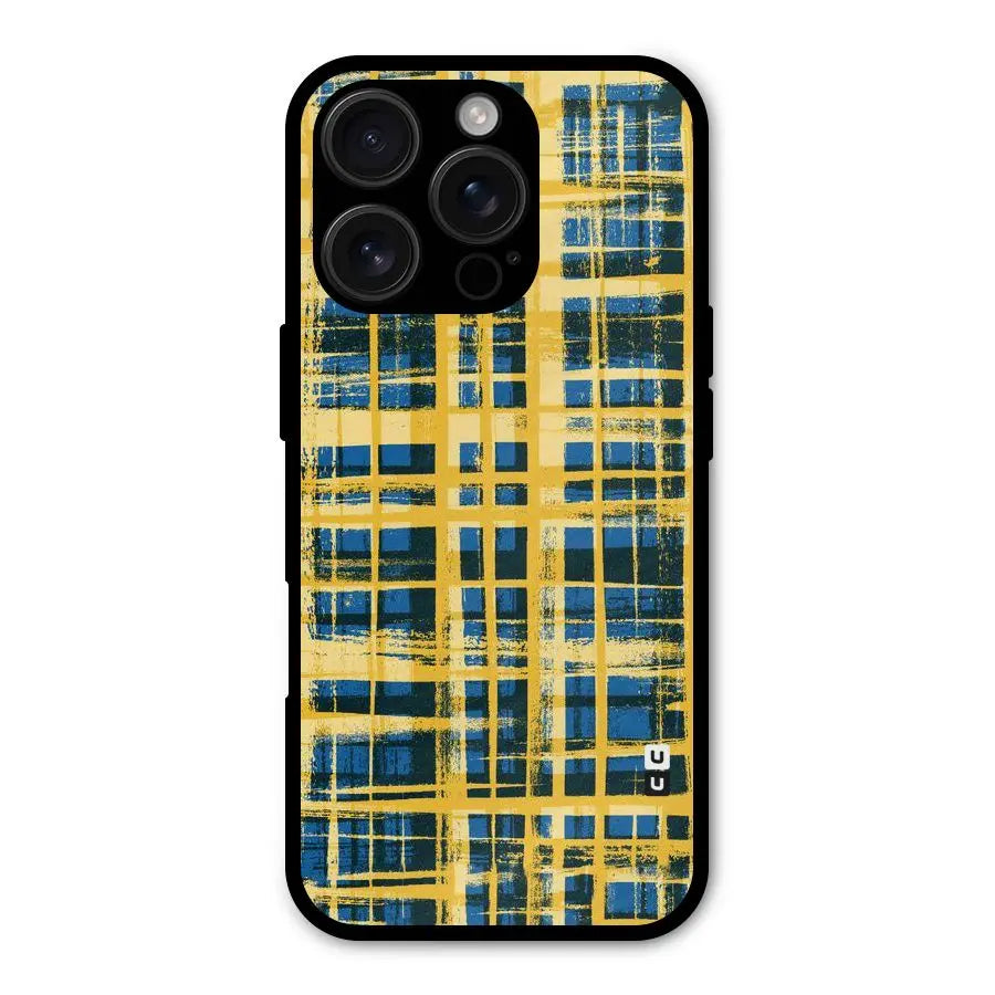 Yellow Rugged Check Design Shockproof Hybrid Protection (Metal + TPU) Back Case Cover CoversCart