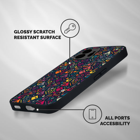 Abstract Figures Shockproof Hybrid Protection (Metal + TPU) Back Case Cover
