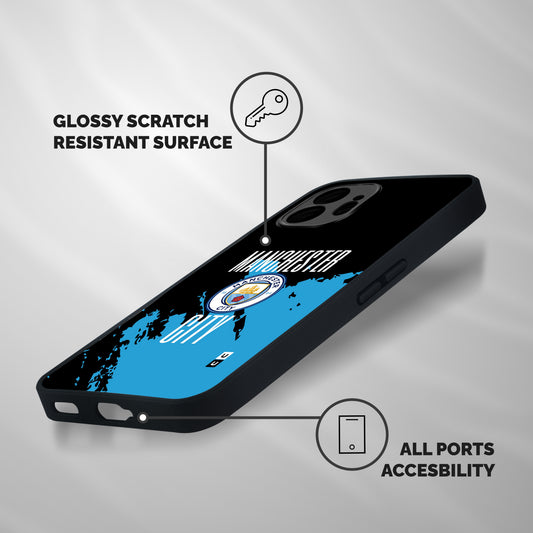 Abstract Manchester Shockproof Hybrid Protection (Metal + TPU) Back Case Cover