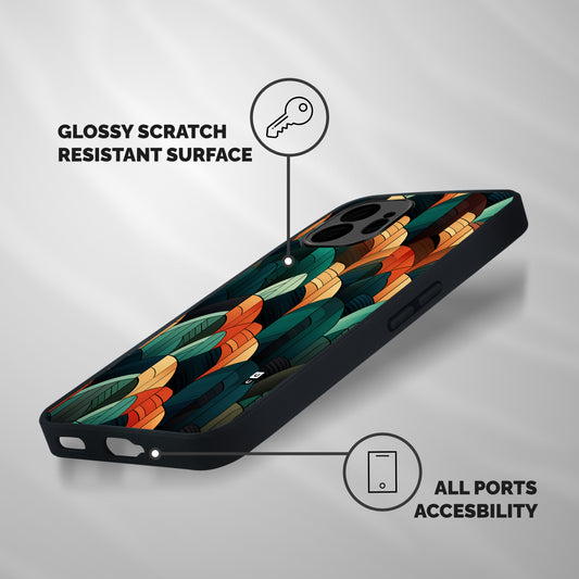Abstract Seamless Pattern Shockproof Hybrid Protection (Metal + TPU) Back Case Cover