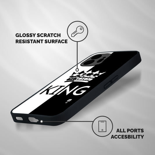 Aesthetic Crown King Shockproof Hybrid Protection (Metal + TPU) Back Case Cover