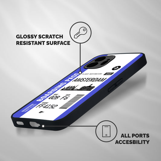 Amsterdam Boarding Pass Shockproof Hybrid Protection (Metal + TPU) Back Case Cover