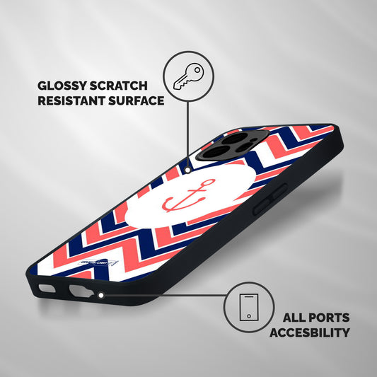 Anchor Zig Zag Shockproof Hybrid Protection (Metal + TPU) Back Case Cover