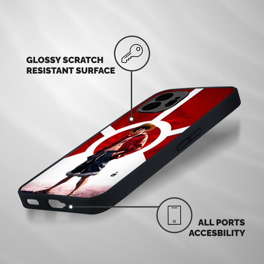 Angry Monkey D Luffy Shockproof Hybrid Protection (Metal + TPU) Back Case Cover