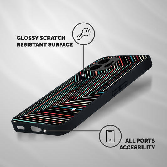 Angulars Stripes Shockproof Hybrid Protection (Metal + TPU) Back Case Cover