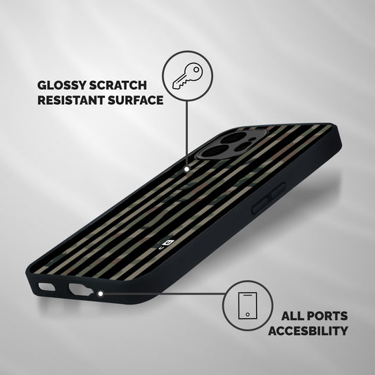 Army Stripes Shockproof Hybrid Protection (Metal + TPU) Back Case Cover