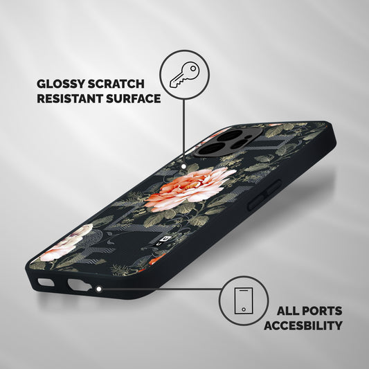 Art And Floral Shockproof Hybrid Protection (Metal + TPU) Back Case Cover