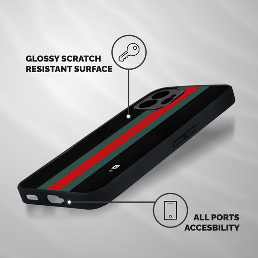 Basic Colored Stripes Shockproof Hybrid Protection (Metal + TPU) Back Case Cover
