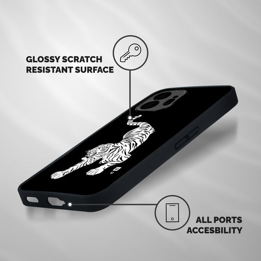 Bengal Tiger Stencil Art Shockproof Hybrid Protection (Metal + TPU) Back Case Cover