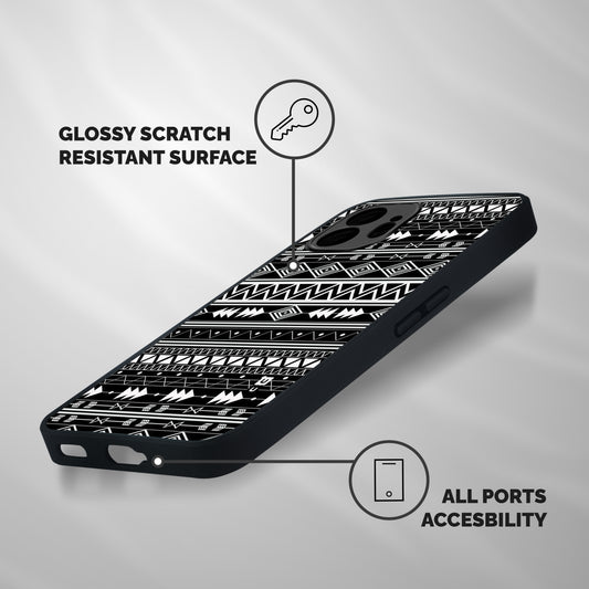 Black Aztec Creativity Shockproof Hybrid Protection (Metal + TPU) Back Case Cover