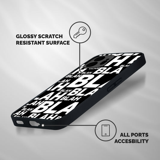 Blah Blah Pattern Shockproof Hybrid Protection (Metal + TPU) Back Case Cover