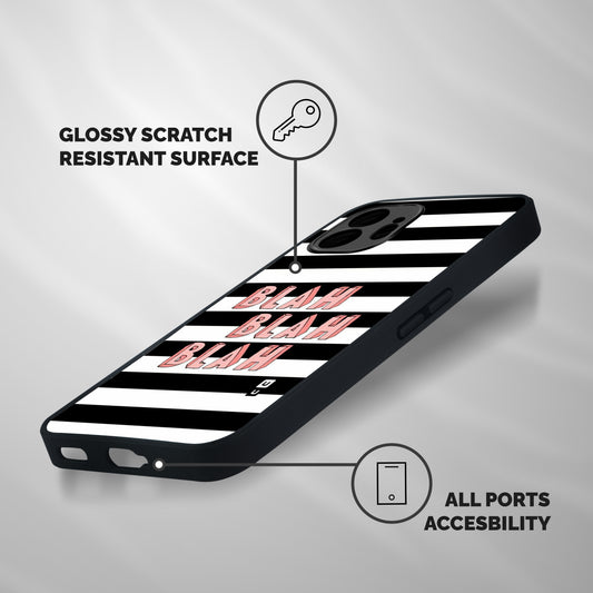 Blah Bold Stripes Shockproof Hybrid Protection (Metal + TPU) Back Case Cover
