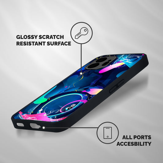 Blue Circle Flow Shockproof Hybrid Protection (Metal + TPU) Back Case Cover