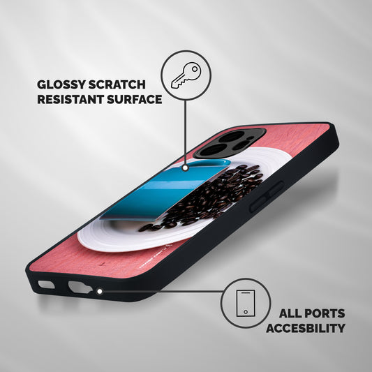 Blue Mug And Beans Shockproof Hybrid Protection (Metal + TPU) Back Case Cover