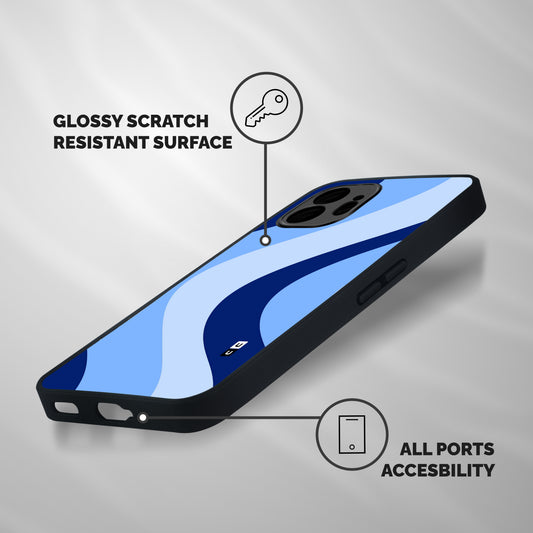 Blue Shade Curves Shockproof Hybrid Protection (Metal + TPU) Back Case Cover