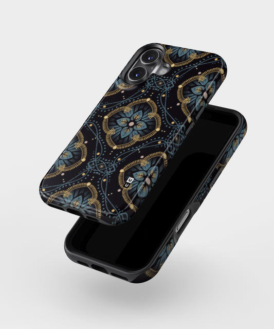 Blue with Black Flower MagSafe Bumper Case