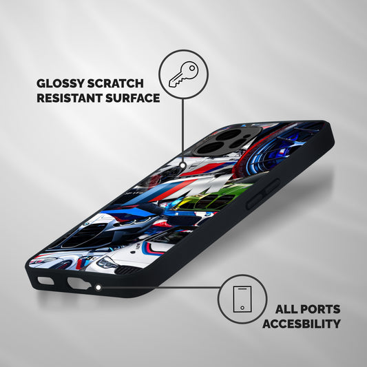 BMW Collage Shockproof Hybrid Protection (Metal + TPU) Back Case Cover