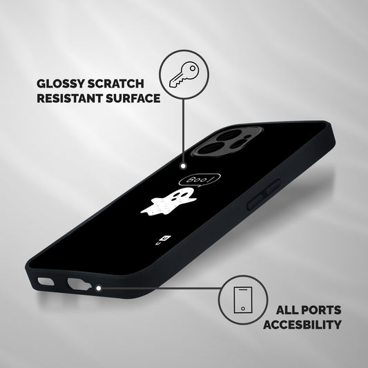 Boo Cute Ghost Shockproof Hybrid Protection (Metal + TPU) Back Case Cover