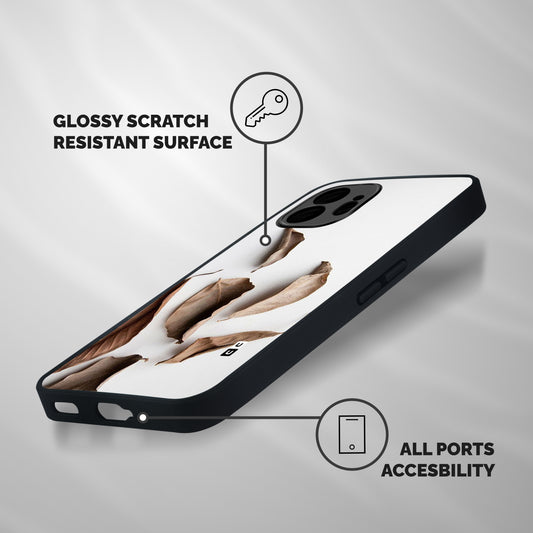 Brown Dusty Leaves Shockproof Hybrid Protection (Metal + TPU) Back Case Cover