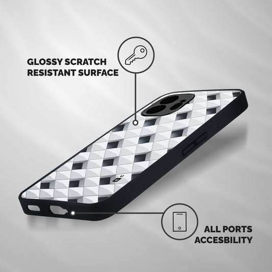 Building Pattern Shockproof Hybrid Protection (Metal + TPU) Back Case Cover