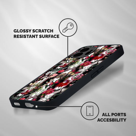 Butterfly Flowers Shockproof Hybrid Protection (Metal + TPU) Back Case Cover