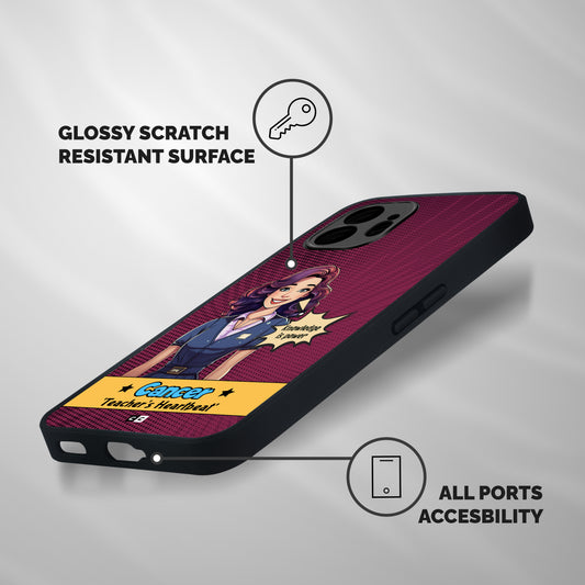 Cancer Heartbeat Shockproof Hybrid Protection (Metal + TPU) Back Case Cover
