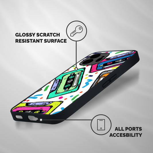 Cassette Pattern Shockproof Hybrid Protection (Metal + TPU) Back Case Cover