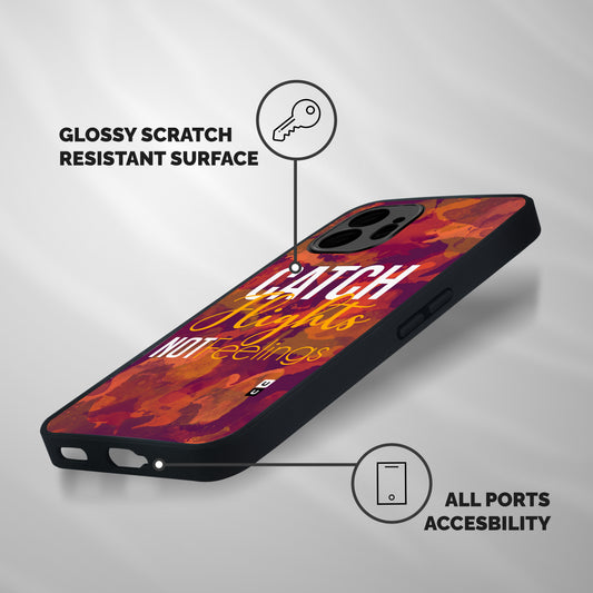 Catch Flights Not Feelings Shockproof Hybrid Protection (Metal + TPU) Back Case Cover